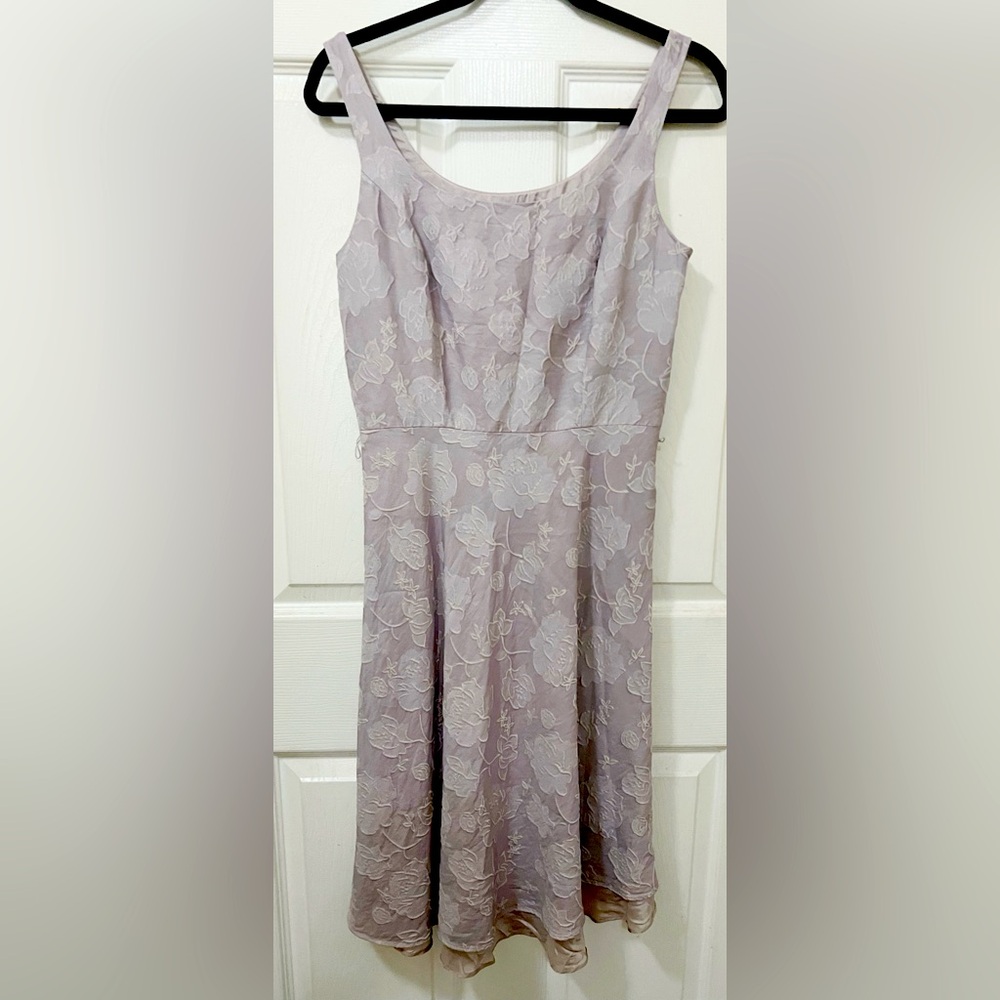 Loft Ann Taylor Silk Elegant Lavender Floral Dress